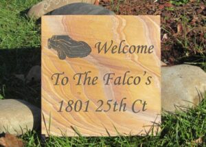 Medium TN Golden Flagstone Address Marker