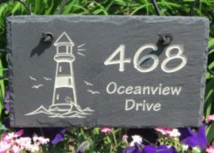 Slate Rectangle Address Marker