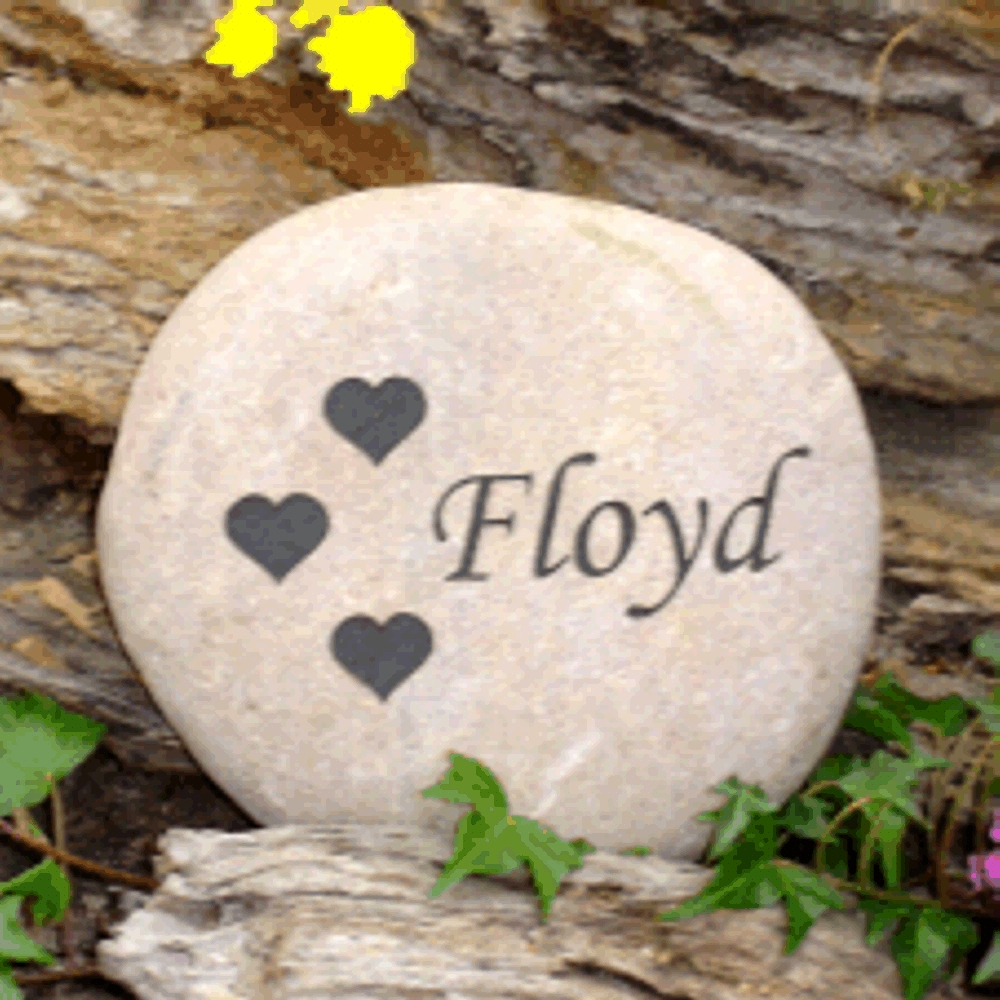 Pet Memorial Tombstone, River Rock Pet Grave Marker