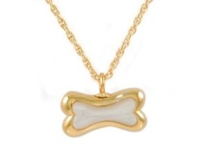 Gold Bone With Mother of Pearl Pendant