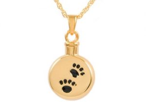 Gold Signet Black Paw Pendant