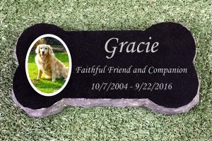 Granite Bone Memorial With Color Tile