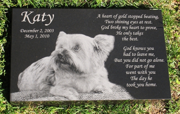 Custom Pet Memorial Grave Marker 5"x4" Headstone Stone Plaque Dog Cat Reptile 