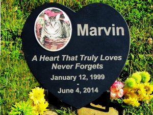 Laser Engraved Black Granite Heart Memorial With Porcelain Tile