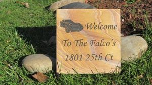 Medium TN Golden Flagstone Address Marker