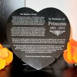 Rainbow Bridge Granite Heart Plaque