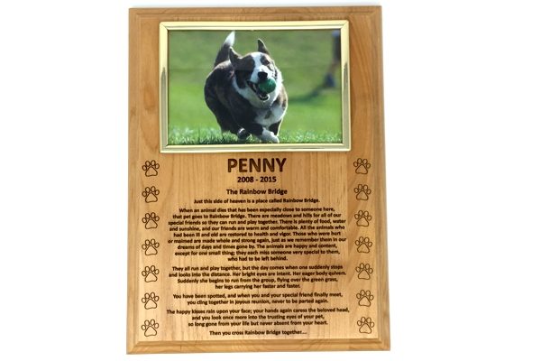 Rainbow Bridge Plaque With Picture Frame