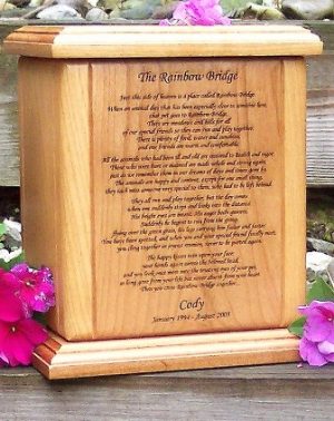 Rainbow Bridge Poem Pet Urn