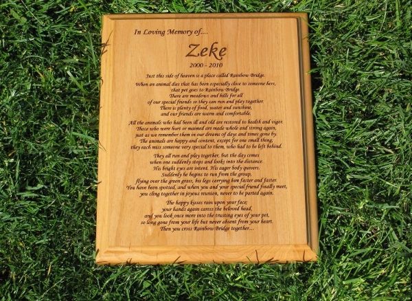 Rainbow Bridge Poem Wooden Plaque (8" x 10")