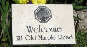 Small Vanilla Marble Address Marker