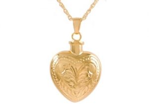 Etched Heart Gold Pendant