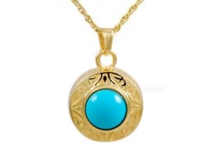 Gold Turquois Signet Pendant