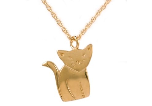 Gold Cat Pendant - Pet Memorial Stones | Pet Grave Markers | Pet Headstones