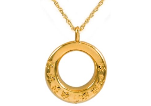 Round With Paws Gold Pendant