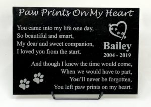 Paw Prints On My Heart Marble Plaque