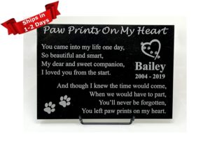 Paw Prints On My Heart Marble Plaque