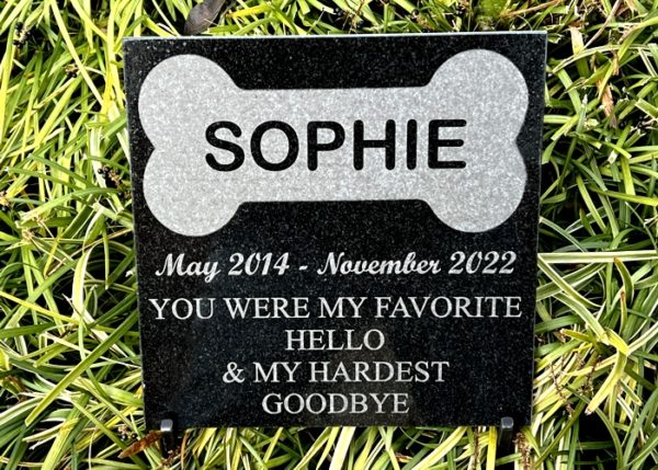 Granite Plaque With Bone