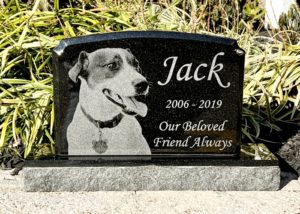 Premium Beveled Edge Black Granite Photo Pet Monument