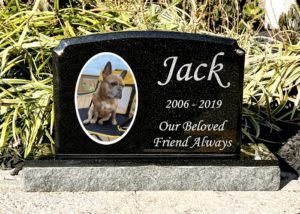 Premium Beveled Edge Black Granite Color Photo Pet Monument