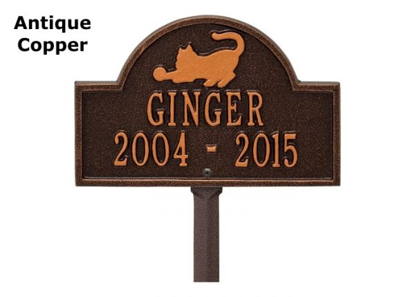 cat memorial garden stake, aluminum garden marker