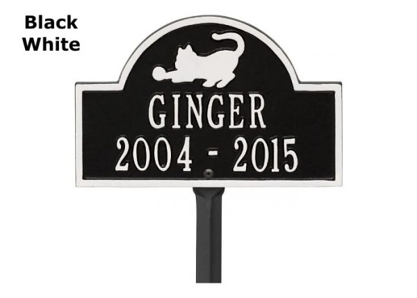 cat memorial garden stake, aluminum garden marker