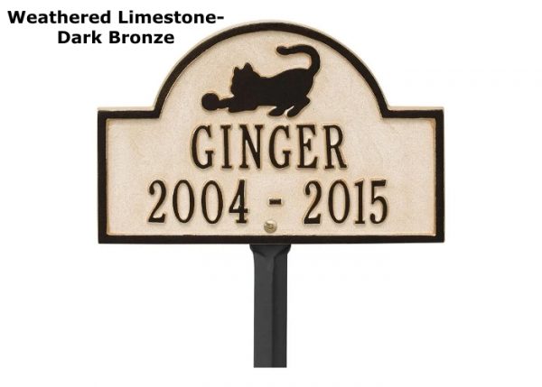 cat memorial garden stake, aluminum garden marker