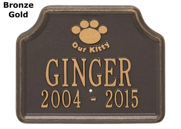 cat memorial garden stake, aluminum garden marker