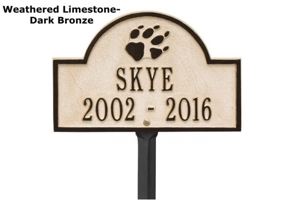 dog memorial garden stake, aluminum garden marker