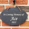 Slate memorial, pet grave marker, engraved slate