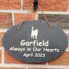 Slate oval, engraved, pet memorial stones