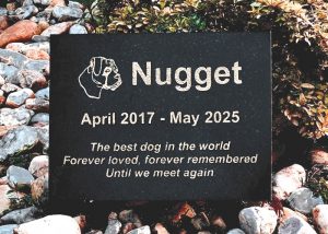 Granite Memorial Plaque w/Gold Text