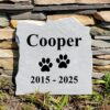 Memorial Marker with Paw Prints, Pet Tombstone, Pet Loss